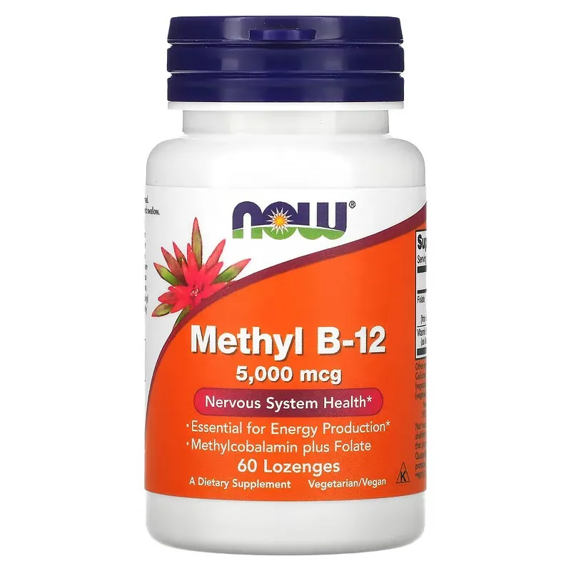 [733739004963] Now Foods Methyl B-12 5000 mcg – 60 Lozenges Dietary Supplement