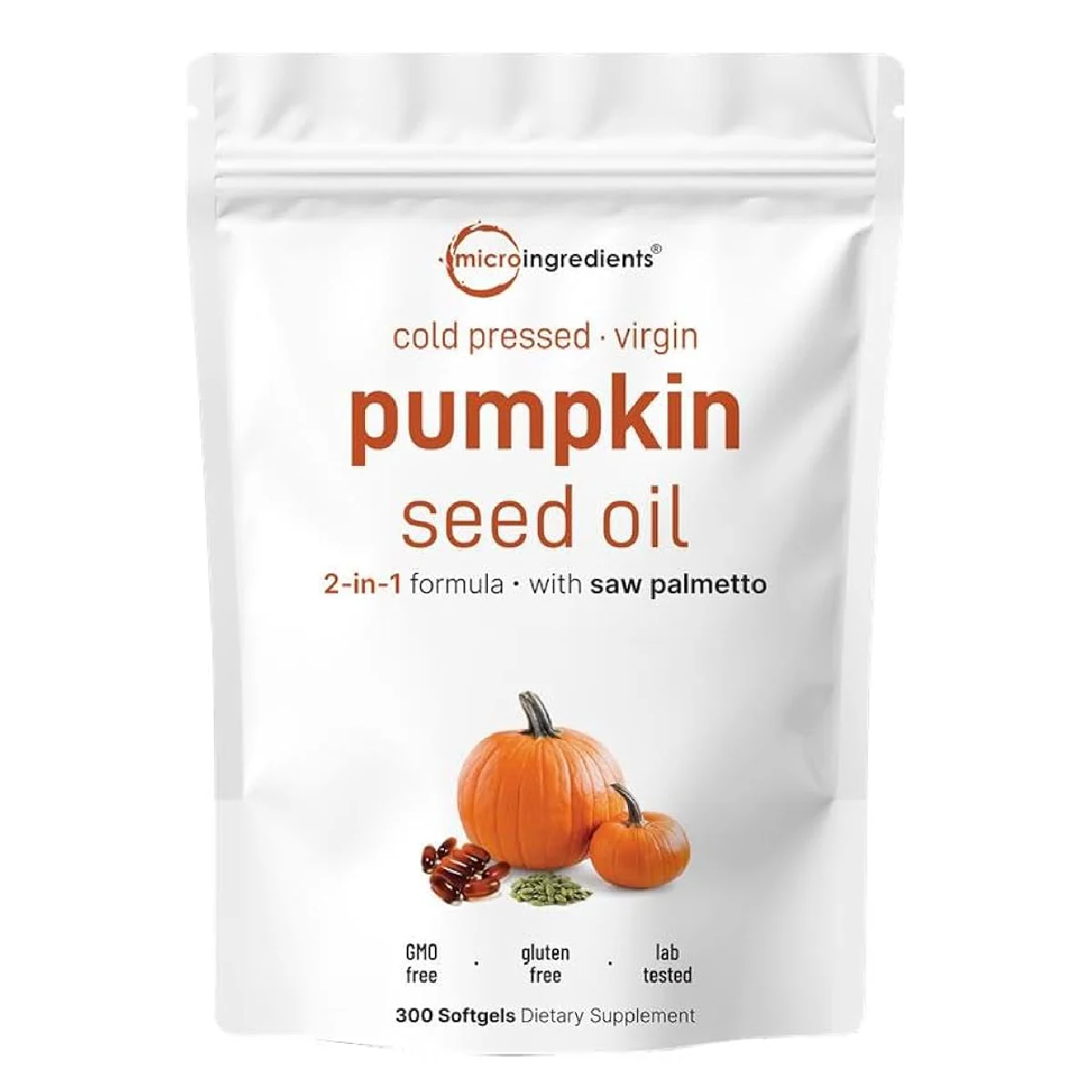 [850069023133] Micro Ingredients Pumpkin Seed Oil &amp; Saw Palmetto 3000mg – 300 Softgels