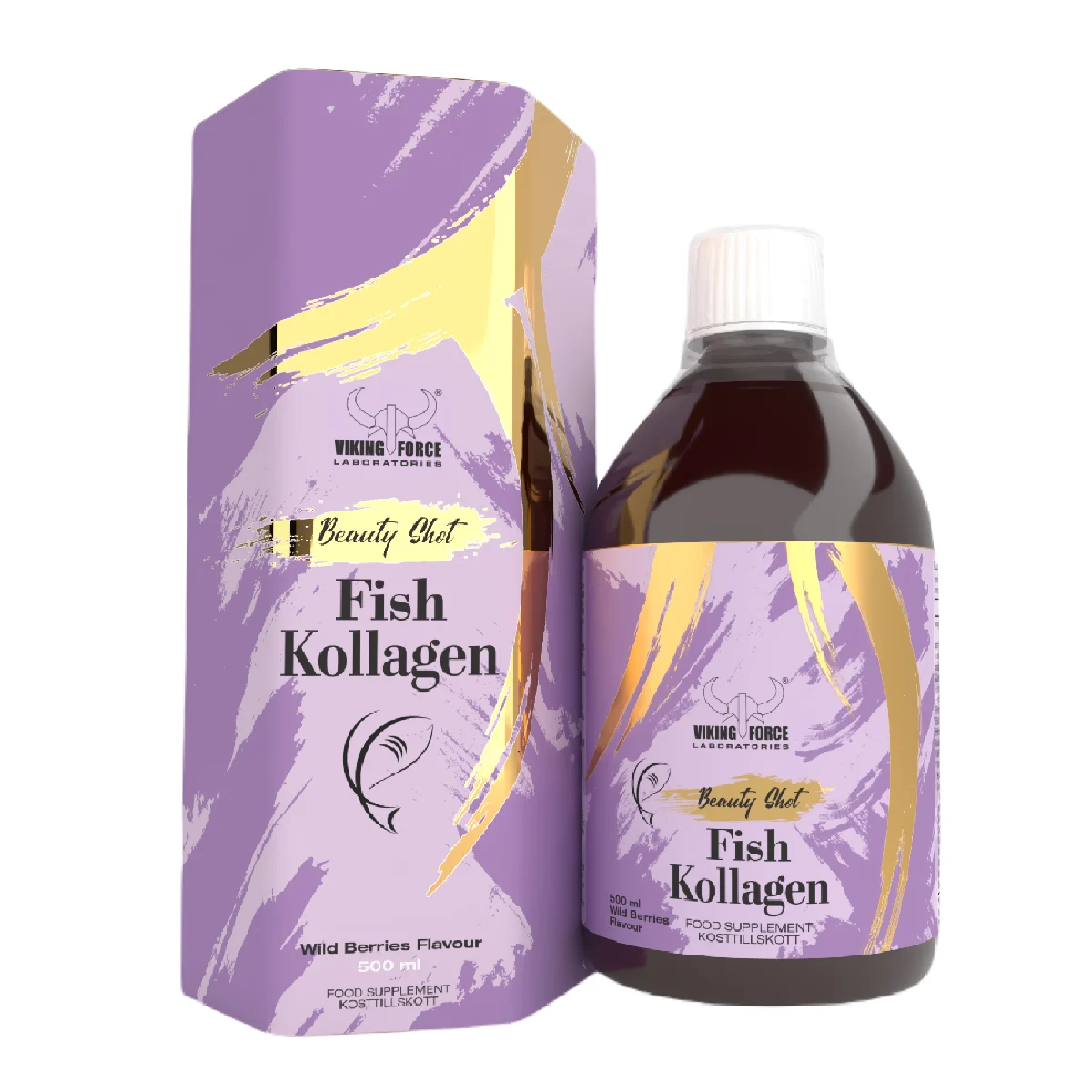 [7350093569544] Viking Force Beauty Shot Fish Collagen Wild Berries Flavor 500ml