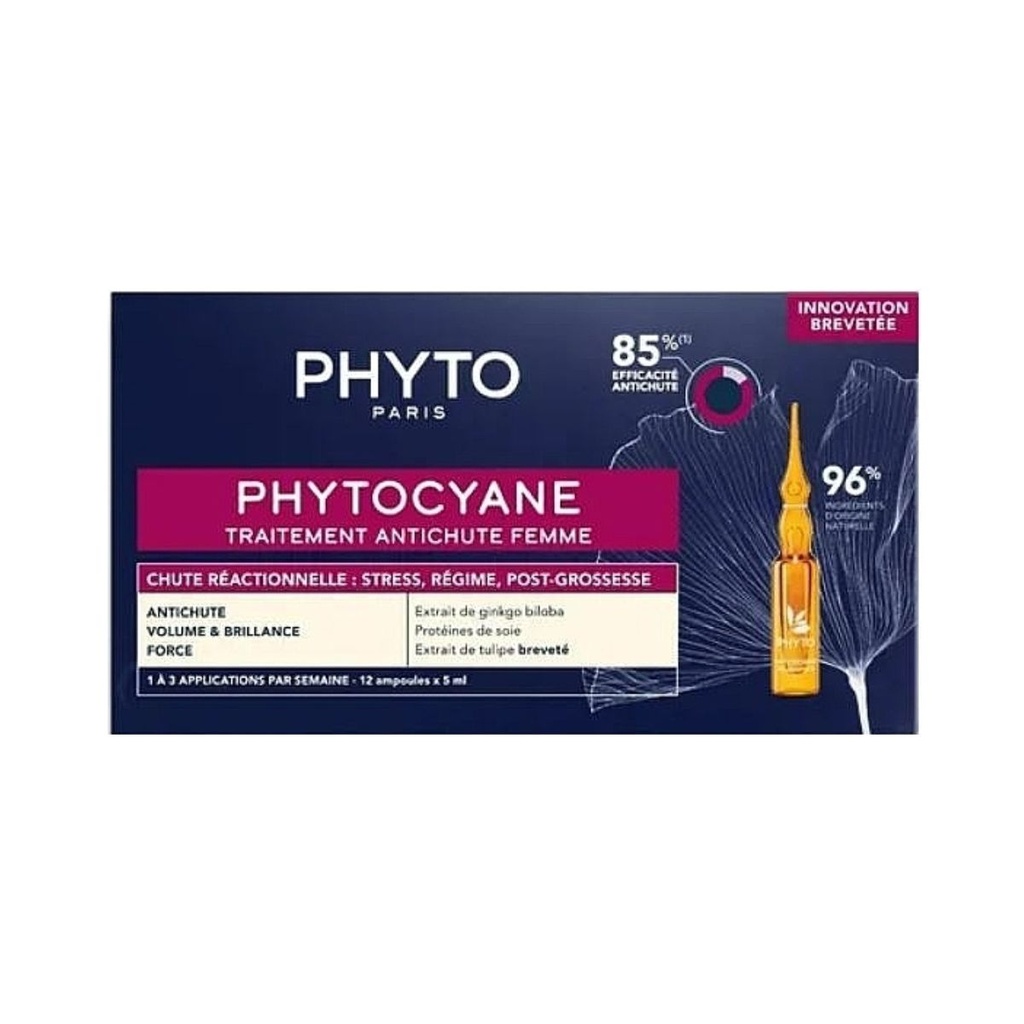 [3701436910143] Phyto Phytocyane Hair Treatment – Anti-Hair Loss Vials for Women (12 × 5 ml)