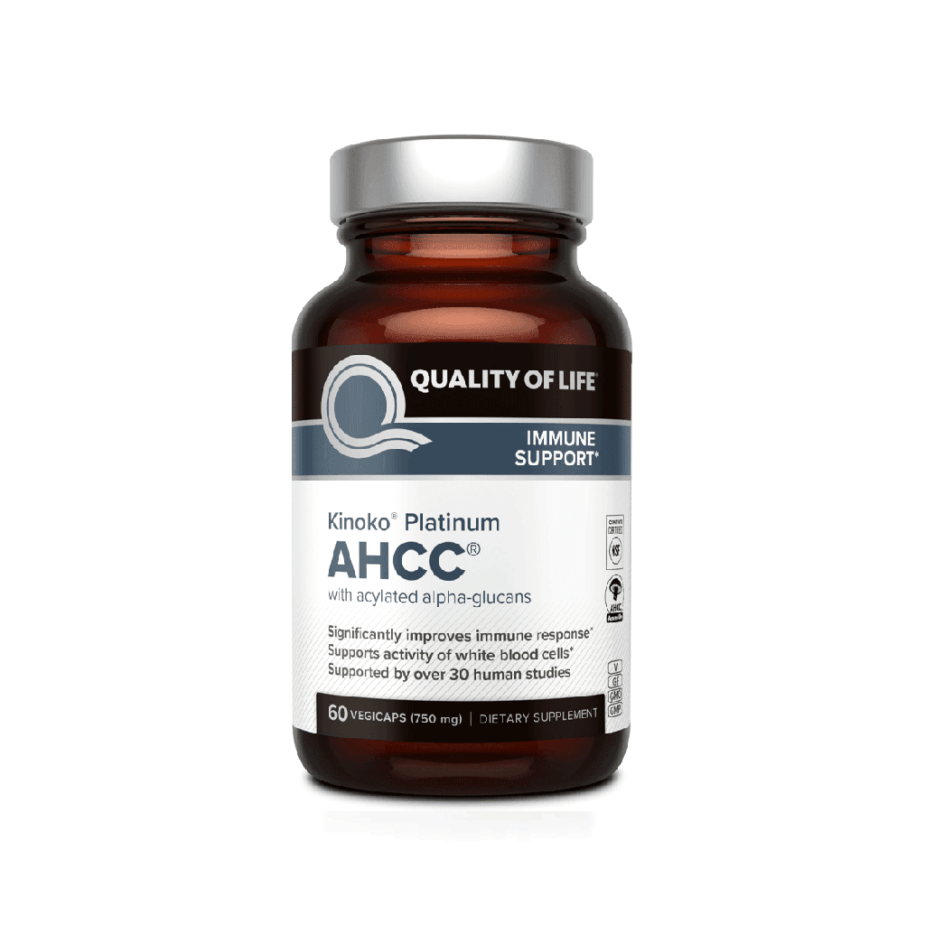 [812259003370] Quality of Life Kinoko Platinum AHCC 750mg, 60 Vegicaps